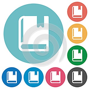 Book with bookmark solid flat round icons