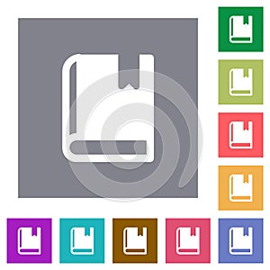 Book with bookmark solid square flat icons