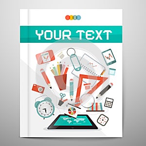 Book - Brochure - Leaflet Layout with School Items
