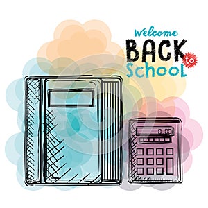 Book and calculator back to school drawings