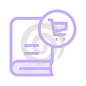 Book cart color line icon