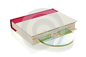 Book with CD/DVD isolated on white