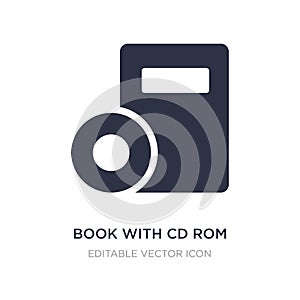 book with cd rom icon on white background. Simple element illustration from Tools and utensils concept