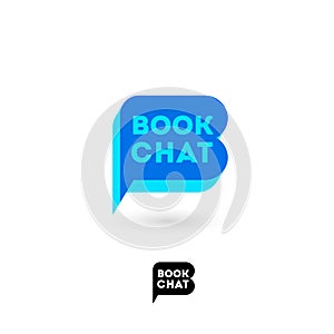 Book chat logo. B letter. Digital library chat. The literary community.