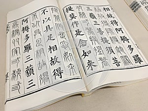 Book with Chinese ancient words