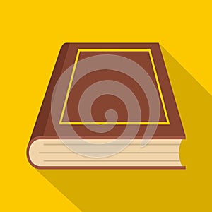 Book closed icon, flat style