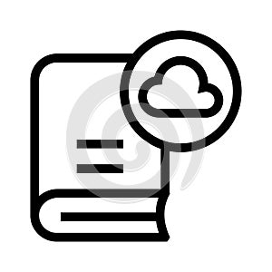 Book cloud line icon