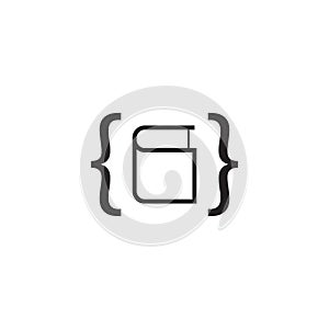 Book code vector icon logo design