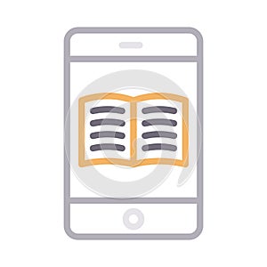 Book colour line vector icon
