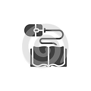 Book and computer mouse vector icon