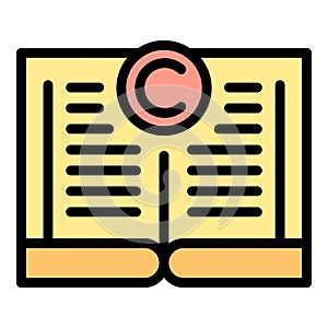 Book copyright icon vector flat