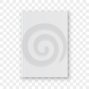 Book cover blank white mockup vector model