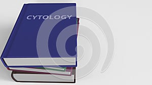 Book cover with CYTOLOGY title. 3D rendering