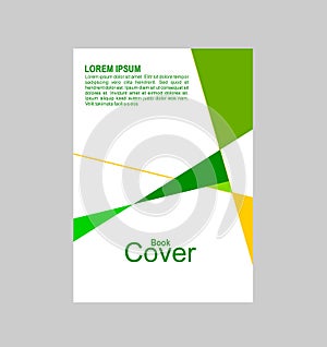 Book cover design with colored triangles