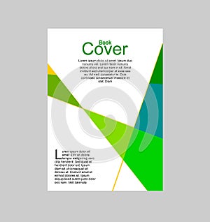Book cover design with colored triangles