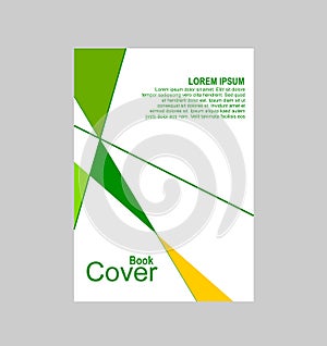 Book cover design with colored triangles