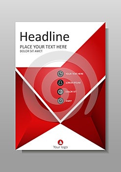 Book Cover design in red. Academic journals. Vector.