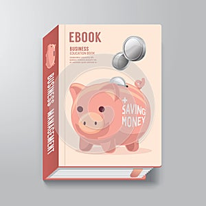 Book Cover Design Template Business Piggy Bank Concept