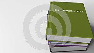 Book cover with ELECTROCHEMISTRY title. 3D rendering