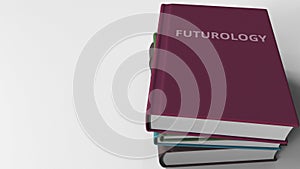 Book cover with FUTUROLOGY title. 3D rendering photo