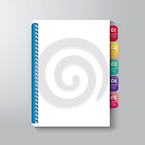 Book Cover with Tab Design Style Template .