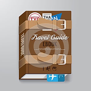 Book Cover Travel Guide Design luggage Concept Template.