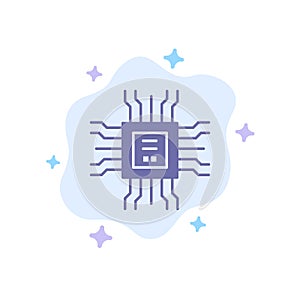 Book, Cpu, Learning, Technology Blue Icon on Abstract Cloud Background