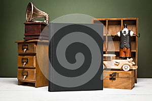 Book and decor in vintage style
