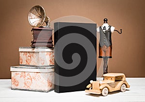Book and decor in vintage style