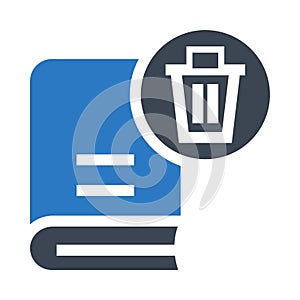 Book delete glyphs double color icon