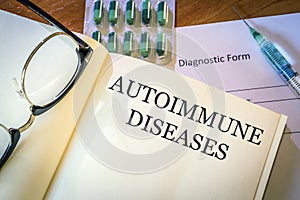 Book with diagnosis autoimmune diseases