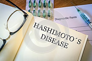 Book with diagnosis Hashimoto disease