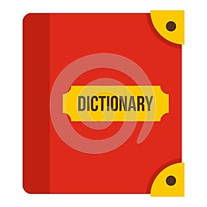 Book dictionary icon, flat style