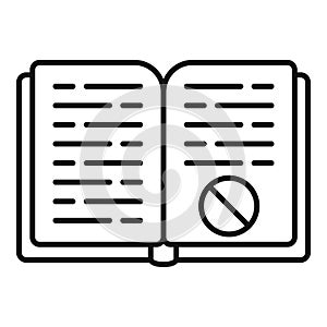Book disclaimer page icon outline vector. Work document
