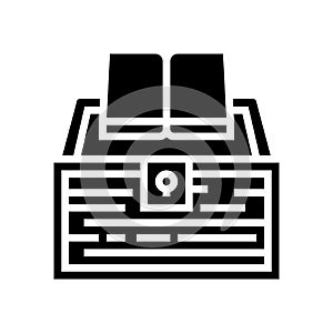 book educate knowledge glyph icon vector illustration