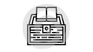 book educate knowledge line icon animation