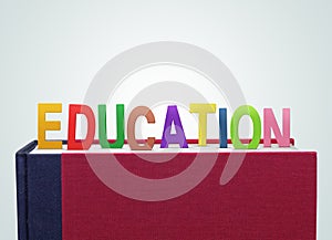 Book with education paper cut