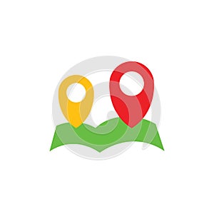 Book education pin location online school logo vector