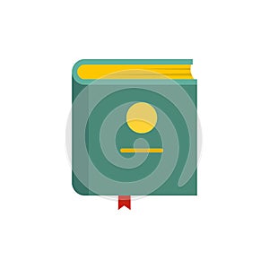 Book encyclopedia icon, flat style