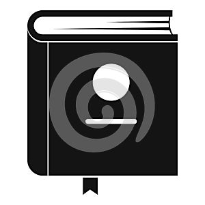 Book encyclopedia icon, simple black style