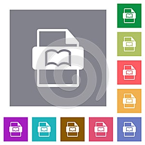 Book file type square flat icons
