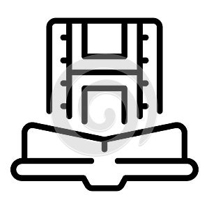 Book film movie icon outline vector. Video education