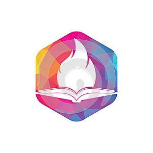 Book fire vector logo design.