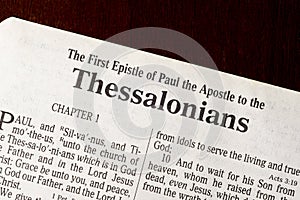 The Book of First Thessalonians Title Page Close-up