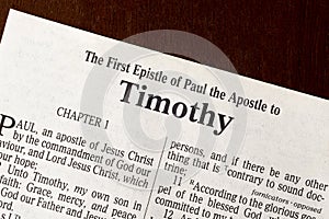 The Book of First Timothy Title Page Close-Up