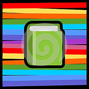 Book in flat style icon isolated on colored background