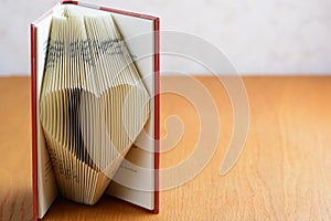 Book folding heart