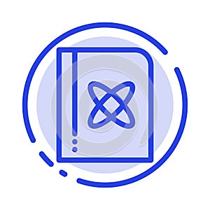 Book, Formula, Physics, Science Blue Dotted Line Line Icon