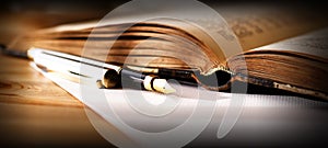 Book and fountain pen