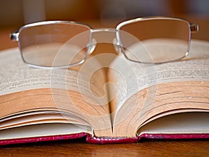 Book with glasses